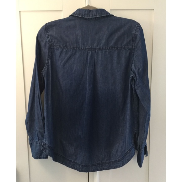 Denim Chambray Lace Up Top - Picture 6 of 6